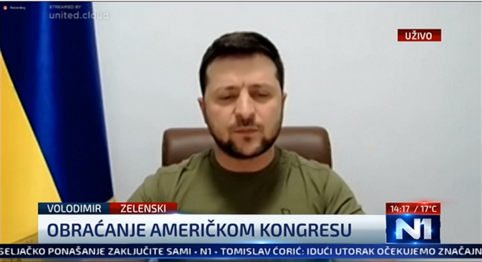 ZELENSKIJ SE VIDEOVEZOM OBRATIO AMERIČKOM KONGRESU: ‘Rusija je pretvorila Ukrajinu u polje smrti za tisuće ljudi’