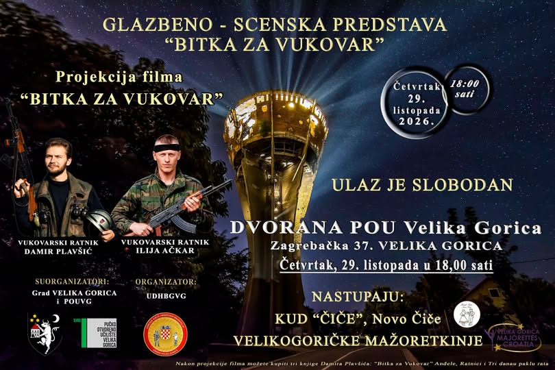 U VELIKOJ GORICI „BITKA ZA VUKOVAR”: svjedočenja vukovarskih ratnika, predstava i projekcija filma