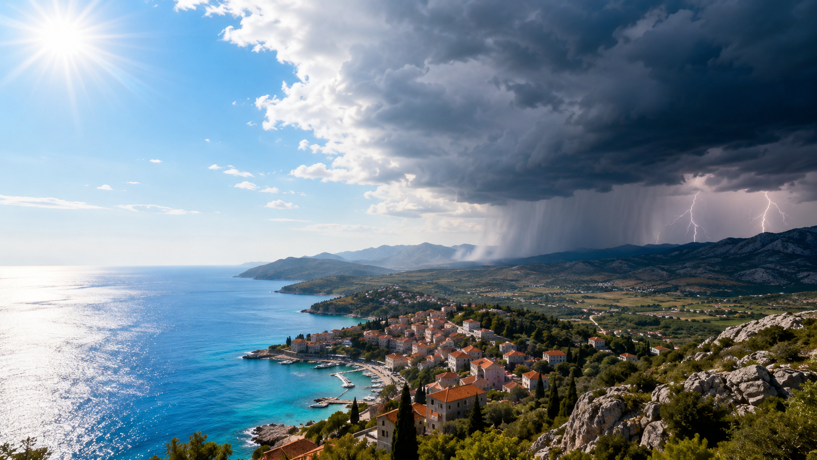 Sunčano i vruće uz poslijepodnevne pljuskove u unutrašnjosti