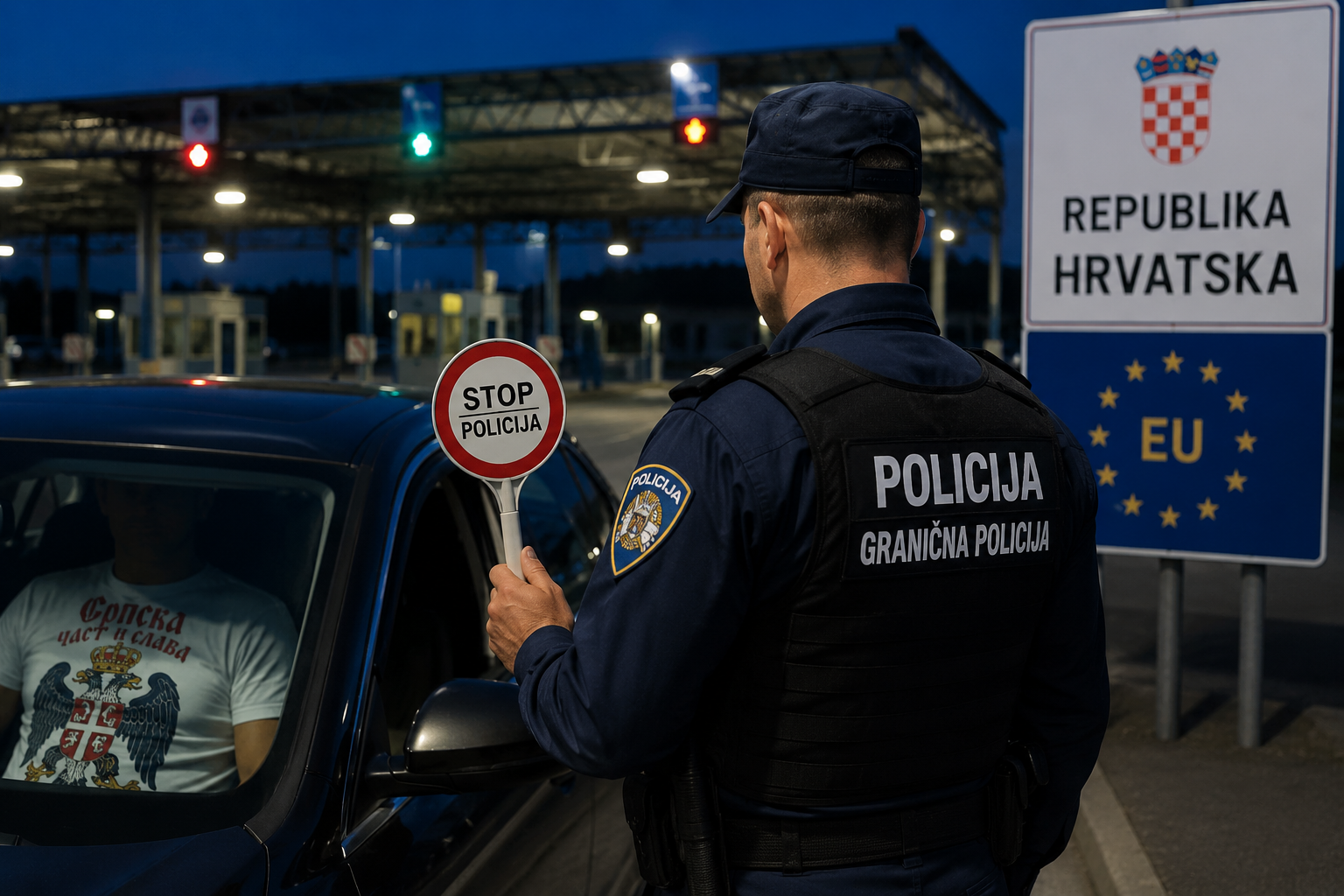 Srpski državljanin kažnjen na granici zbog majice s velikosrpskim simbolima