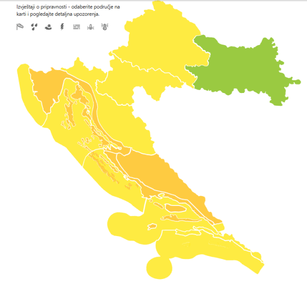 Stiže olujno nevrijeme: Narančasti meteoalarm upaljen za tri regije