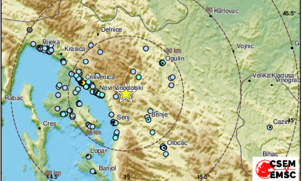 Potres magnitude 3,3 zatresao područje Kvarnera