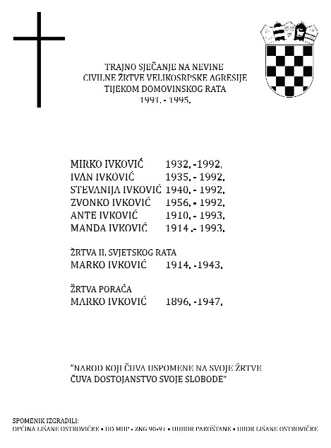 U Dobropoljcima otkrivanje spomenika nevinim civilnim žrtvama ratnih stradanja