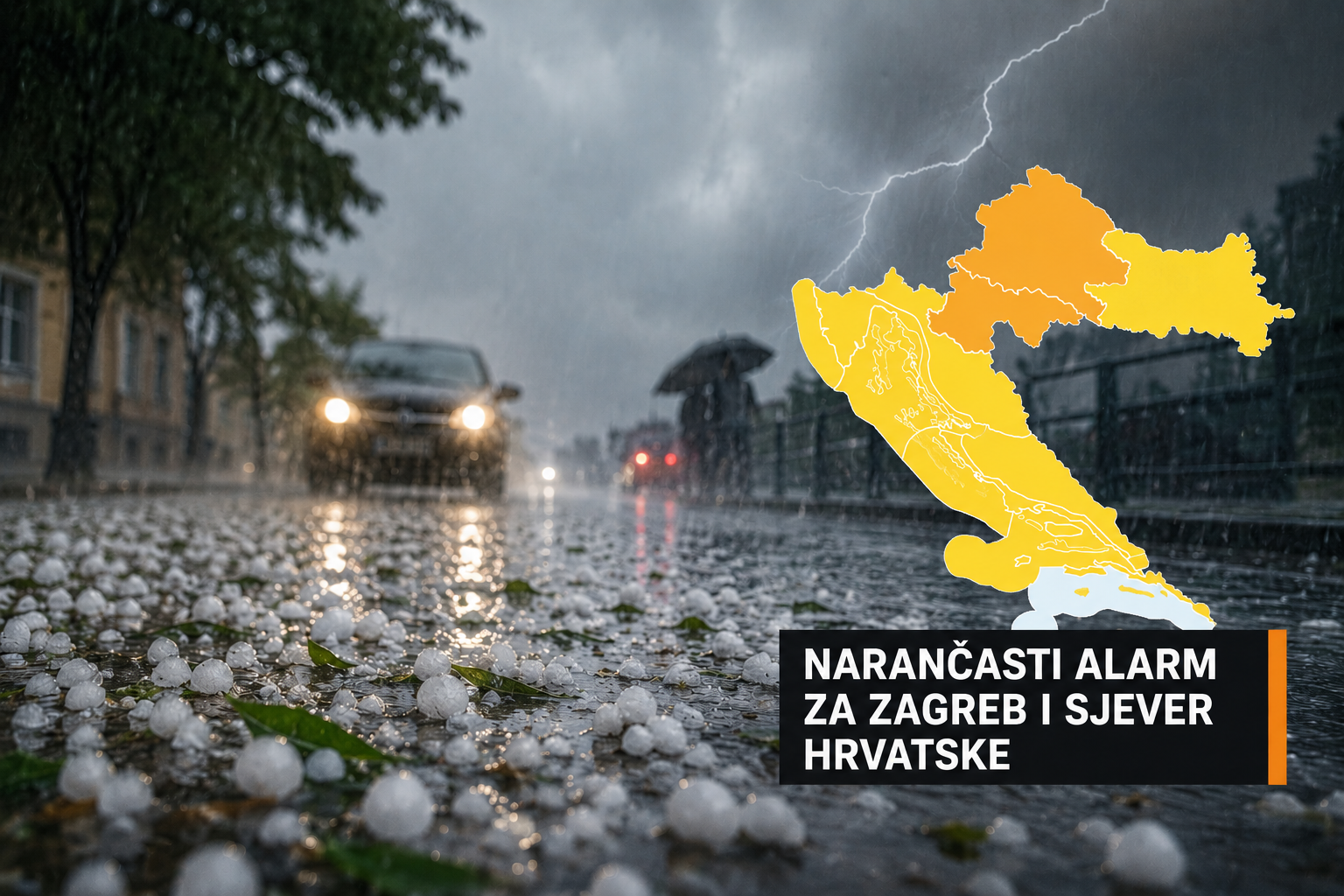 Nevrijeme zahvatilo Hrvatsku: Led prekrio Vinkovce, meteorolozi upozoravaju na obilnu kišu i naglo zahladnjenje