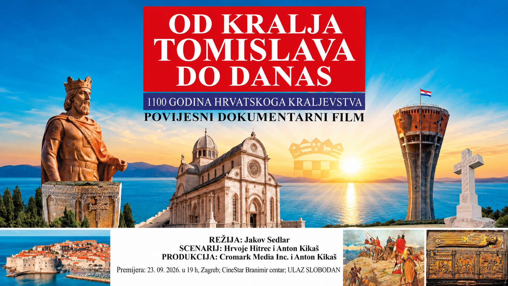 Od kralja Tomislava do danas: u Zagrebu premijera filma o 1100 godina hrvatskoga kraljevstva