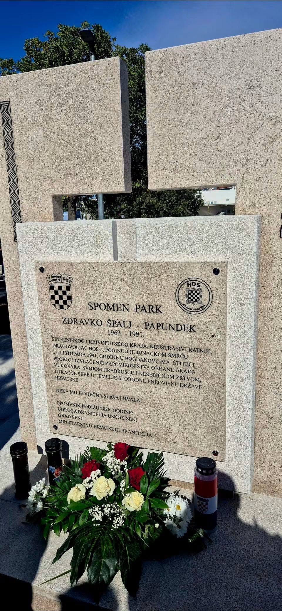 Senj odao počast heroju Domovinskog rata: Otvoren spomen-park Zdravku Špalju – Papundeku
