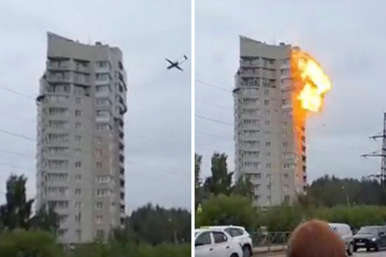 Rusija,Ukraijnski dron udario u zgradu