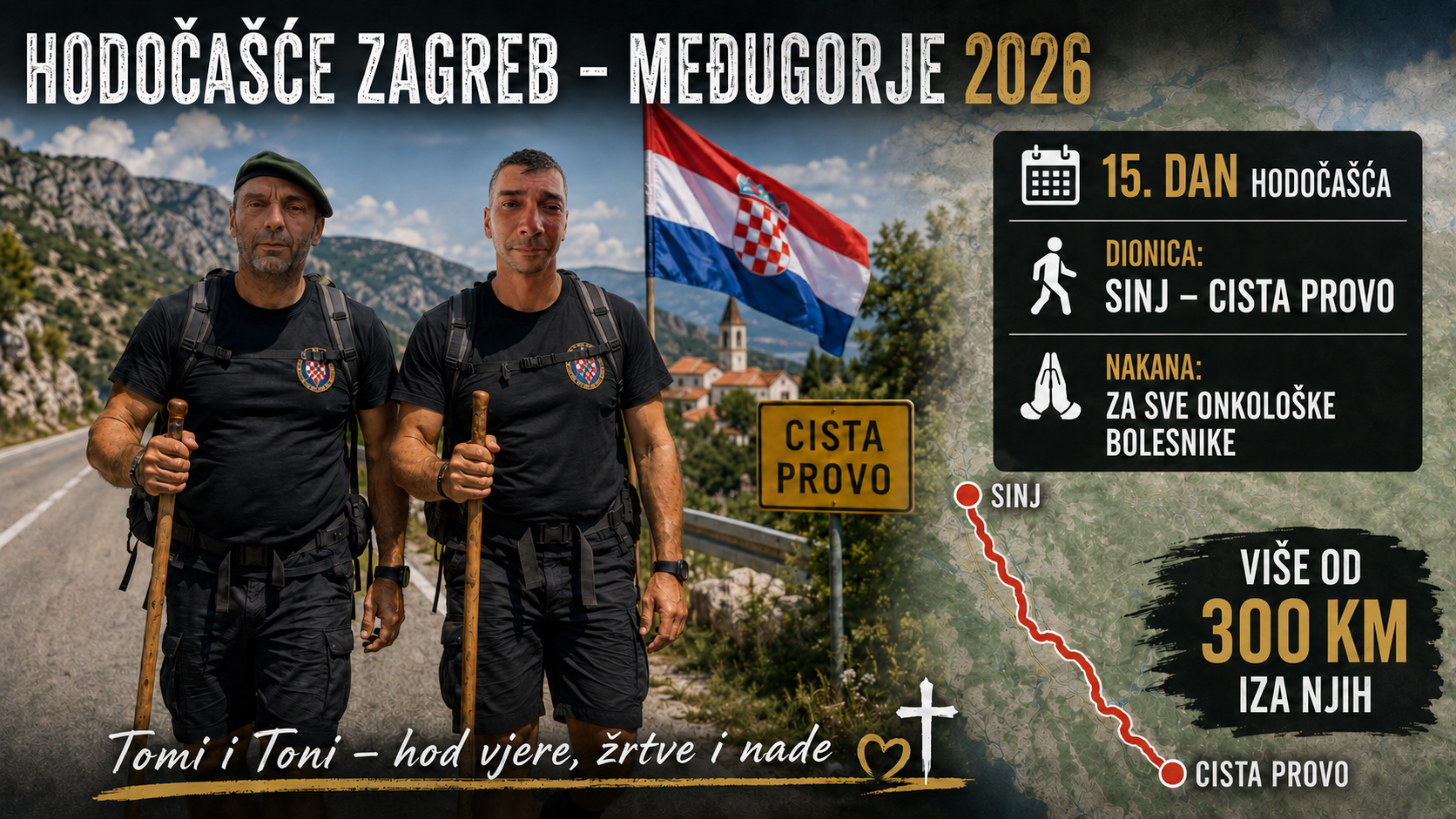 OD SINJA PREMA CISTI PROVO: Hodočasnici nastavili put molitve nakon više od 300 kilometara