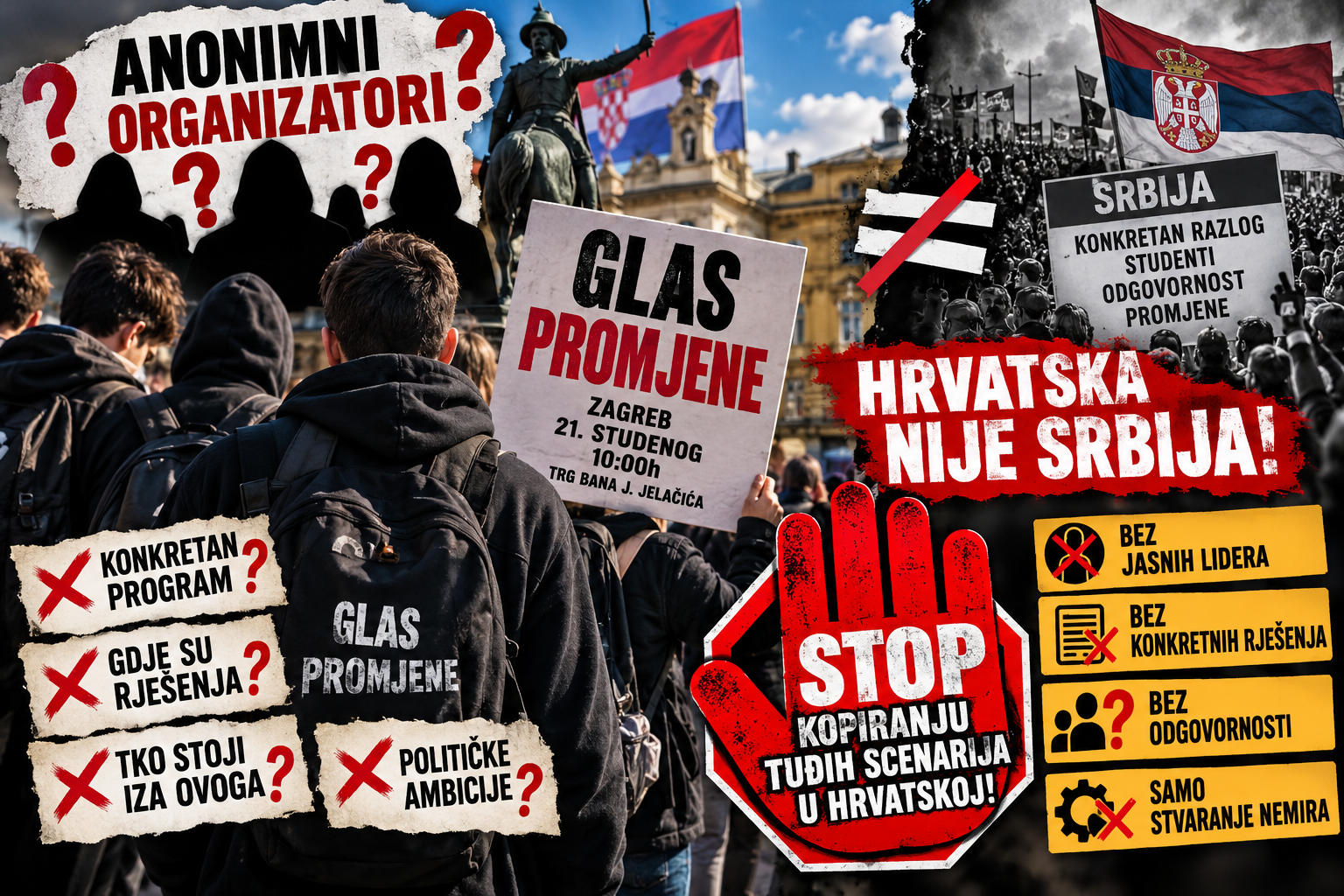 Hrvatska nije Srbija: Anonimni organizatori najavljuju prosvjed, a javnost još ne zna tko su ni što konkretno traže