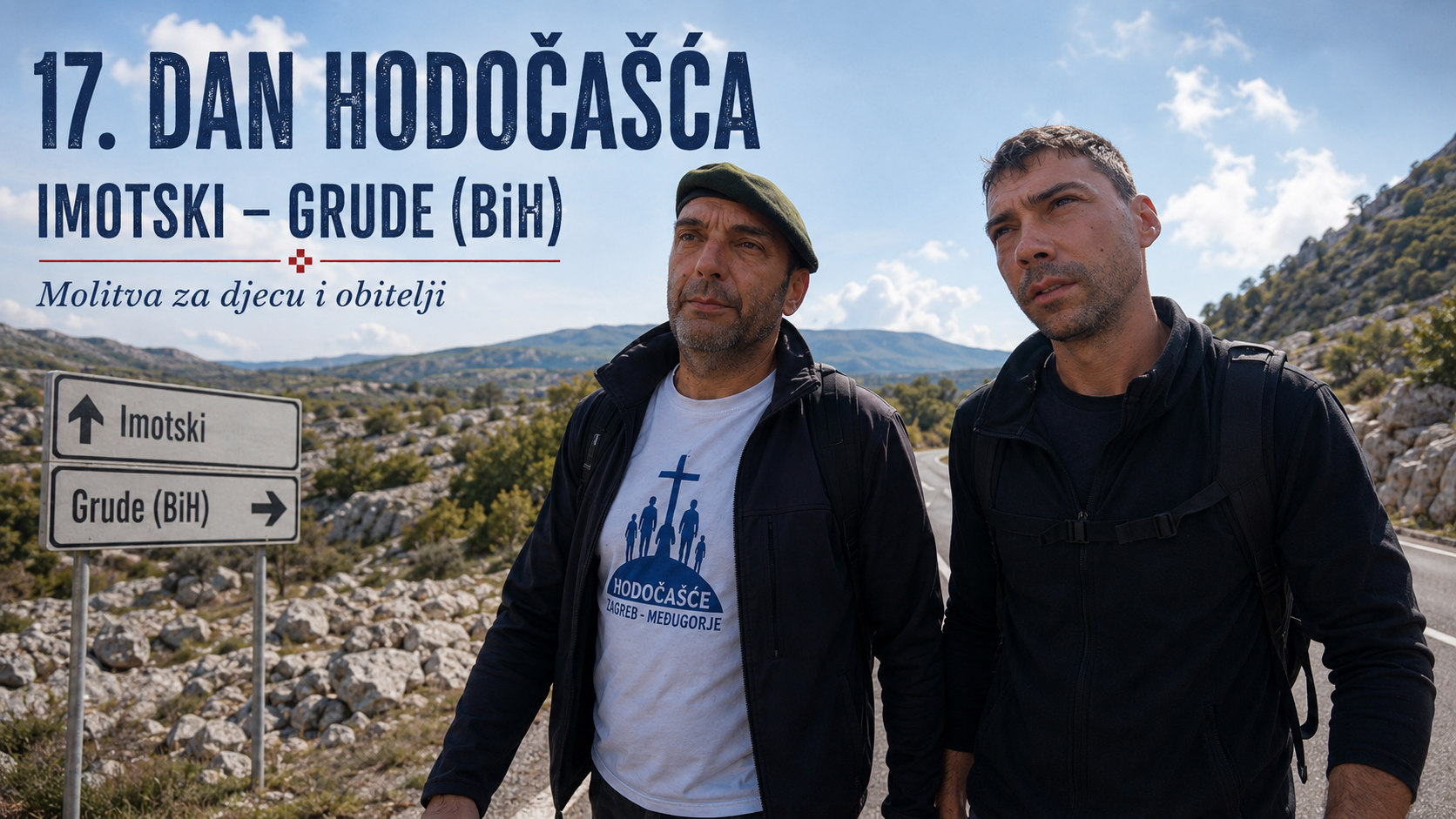 MOLITVA ZA ŽIVOT I OBITELJ: Tomislav Lučić i Toni Kumerle nastavljaju put prema Grudama