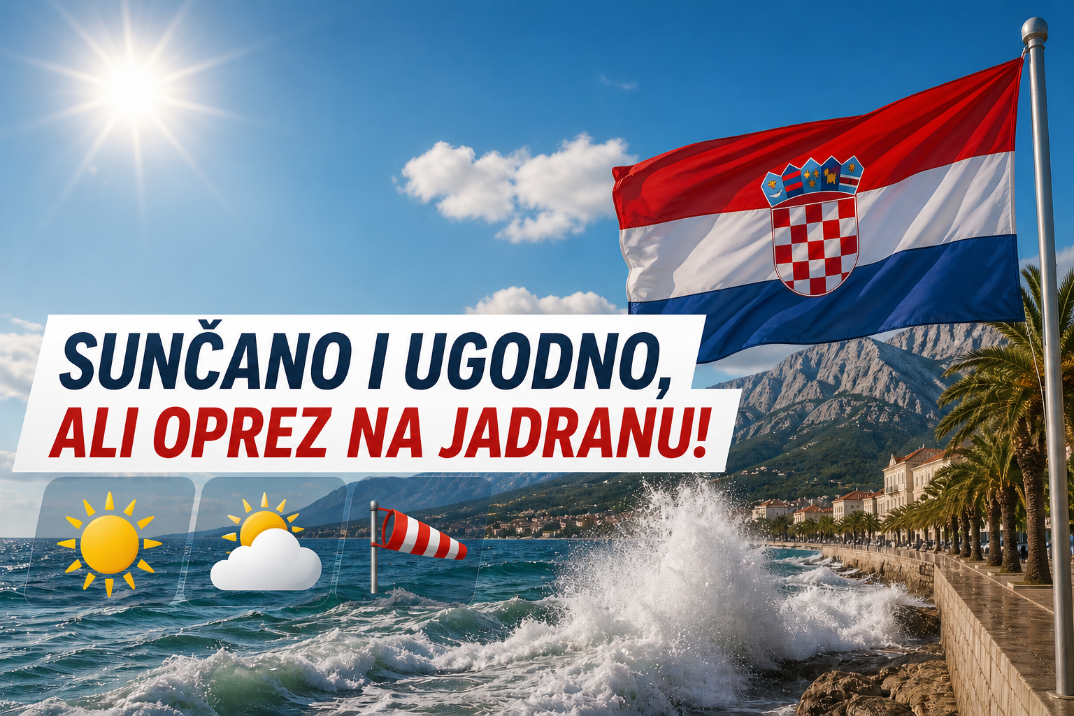 Stabilan i sunčan Prvi maj, ali uz oprez na Jadranu zbog jake bure