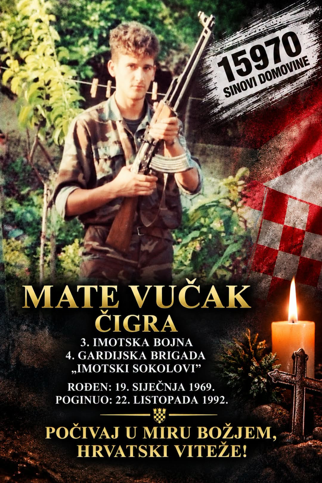 Mate Vučak Čigra poginuo je sa samo 23 godine: „Ja umirem, živjela Hrvatska!”