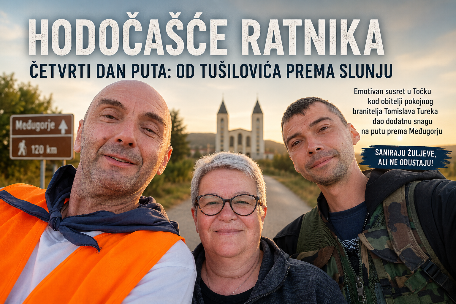 Četvrti dan Hodočašća ratnika: Emotivan susret u Točku obilježio put prema Slunju