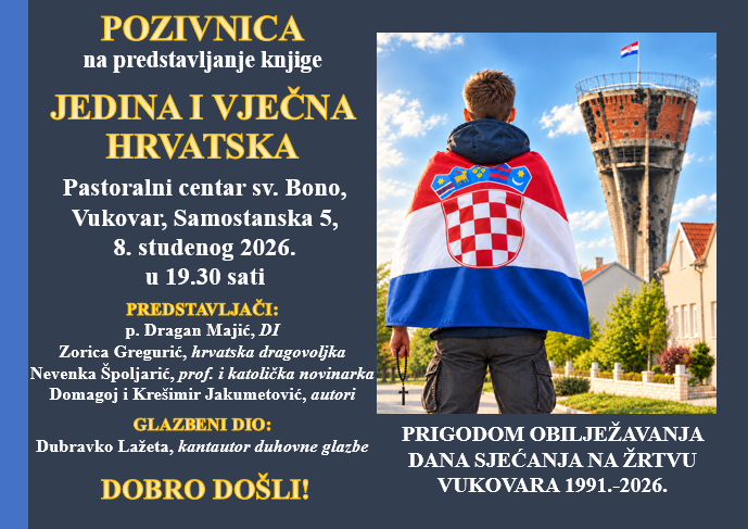 Vukovar: Braća Jakumetović predstavljaju knjigu „Jedina i vječna Hrvatska“ posvećenu hrvatskim braniteljima i žrtvama Domovinskog rata