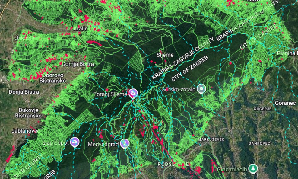 prizori užasa Satelitske snimke razotkrile nestanak šume na Medvednici