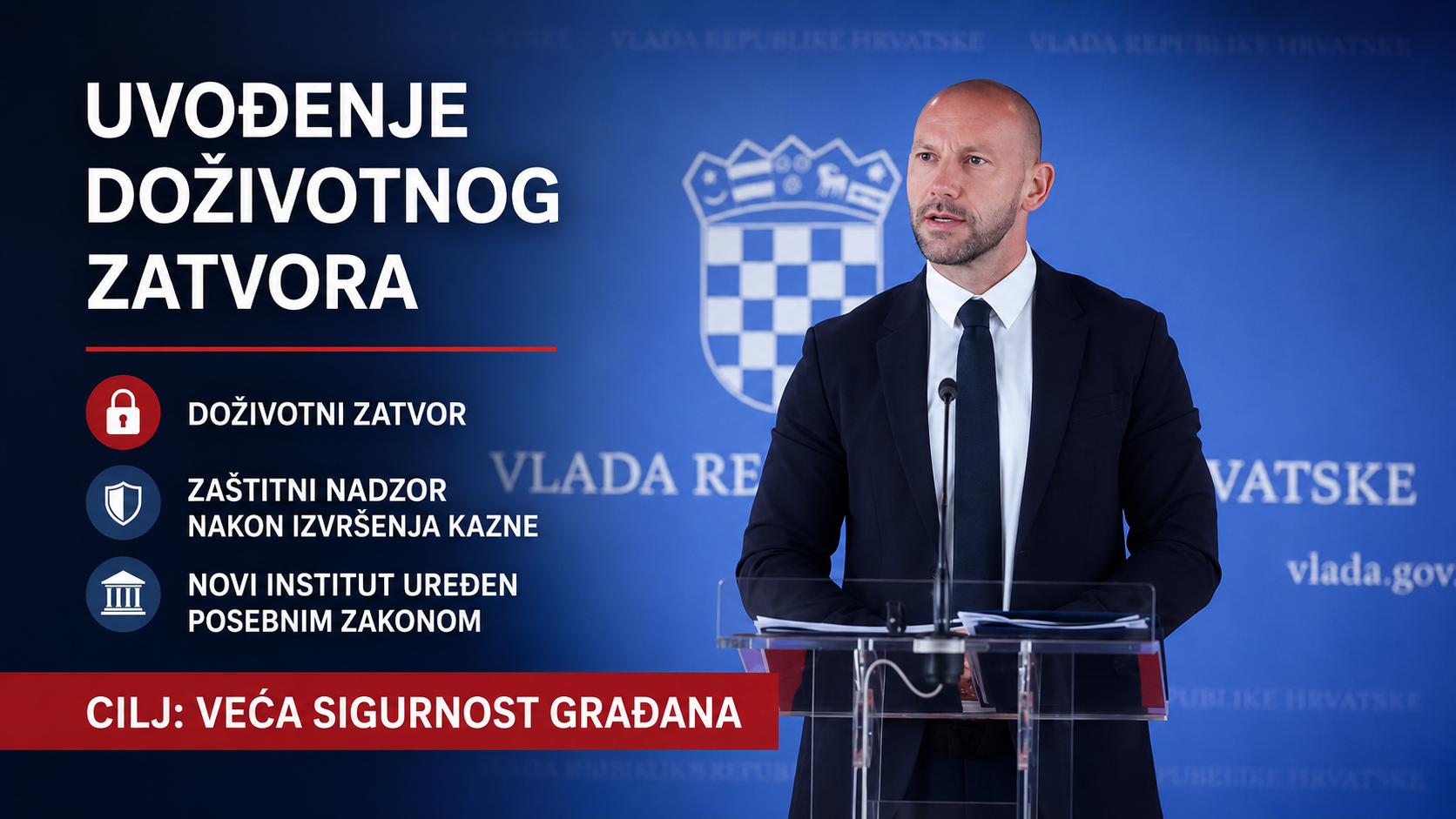Habijan predstavio uvođenje doživotnog zatvora: Cilj je veća sigurnost građana i stroži nadzor nad počiniteljima najtežih kaznenih djela