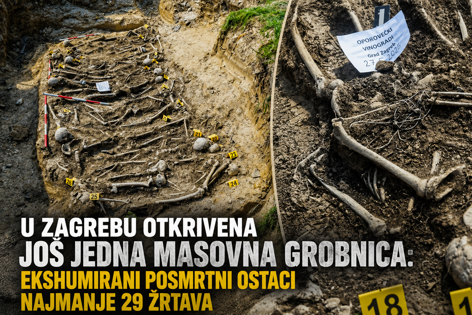U Zagrebu otkrivena još jedna masovna grobnica: Ekshumirani posmrtni ostaci najmanje 29 žrtava