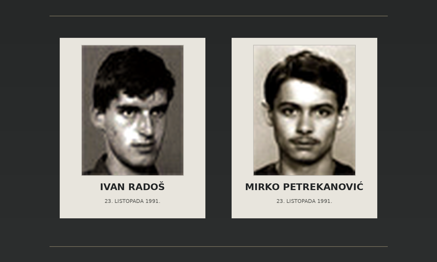 Ivan Radoš i Mirko Petrekanović: 35 godina od pogibije hrvatskih branitelja