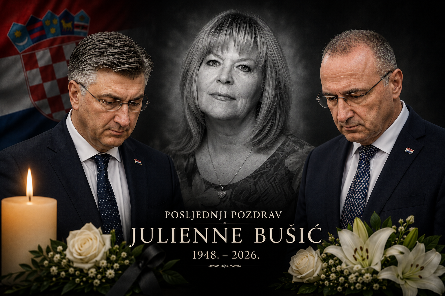 Plenković i Grlić Radman oprostili se od Julienne Bušić: „Istinski je voljela Hrvatsku"