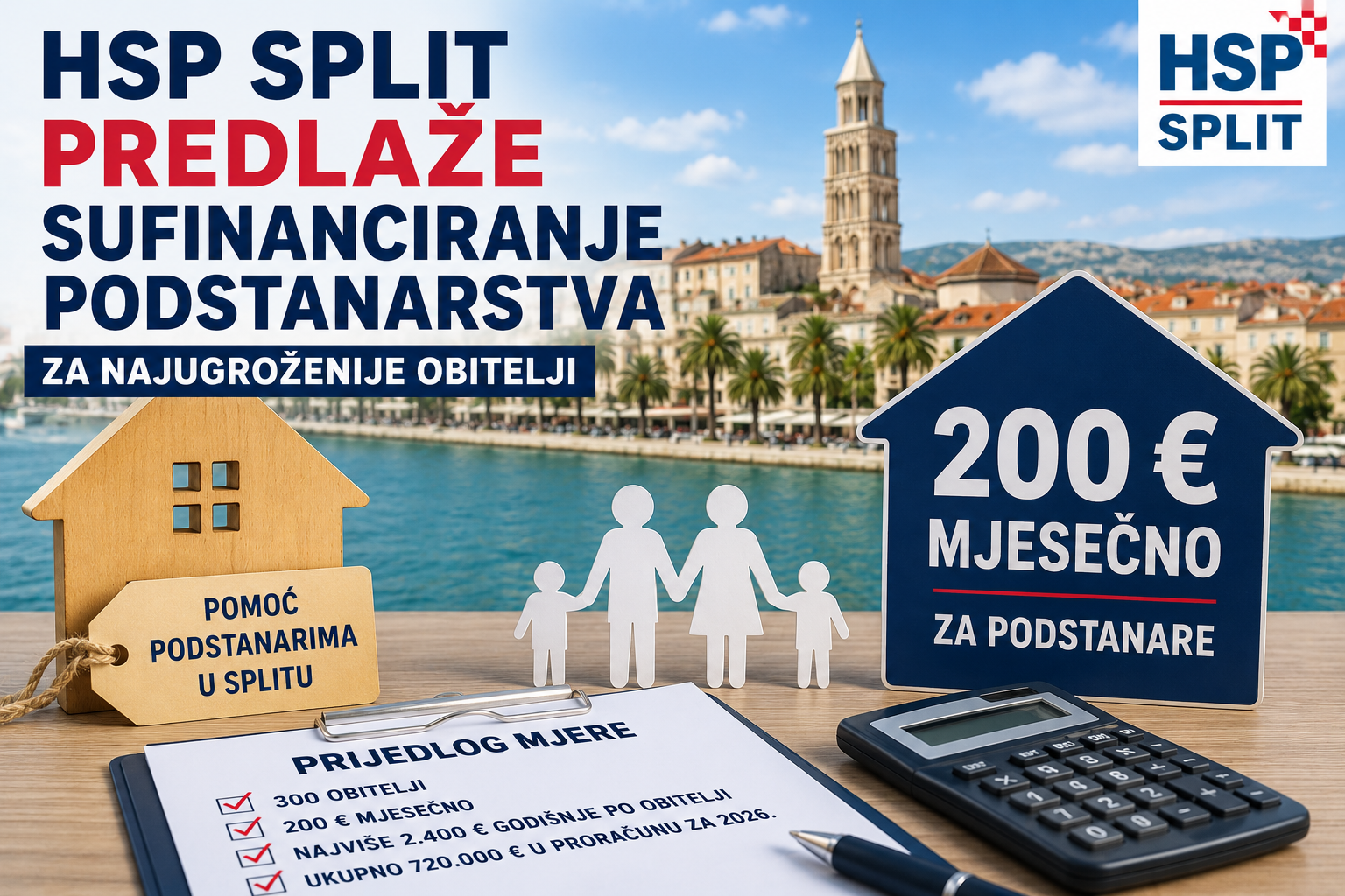 HSP Split predlaže sufinanciranje podstanarstva za najugroženije obitelji