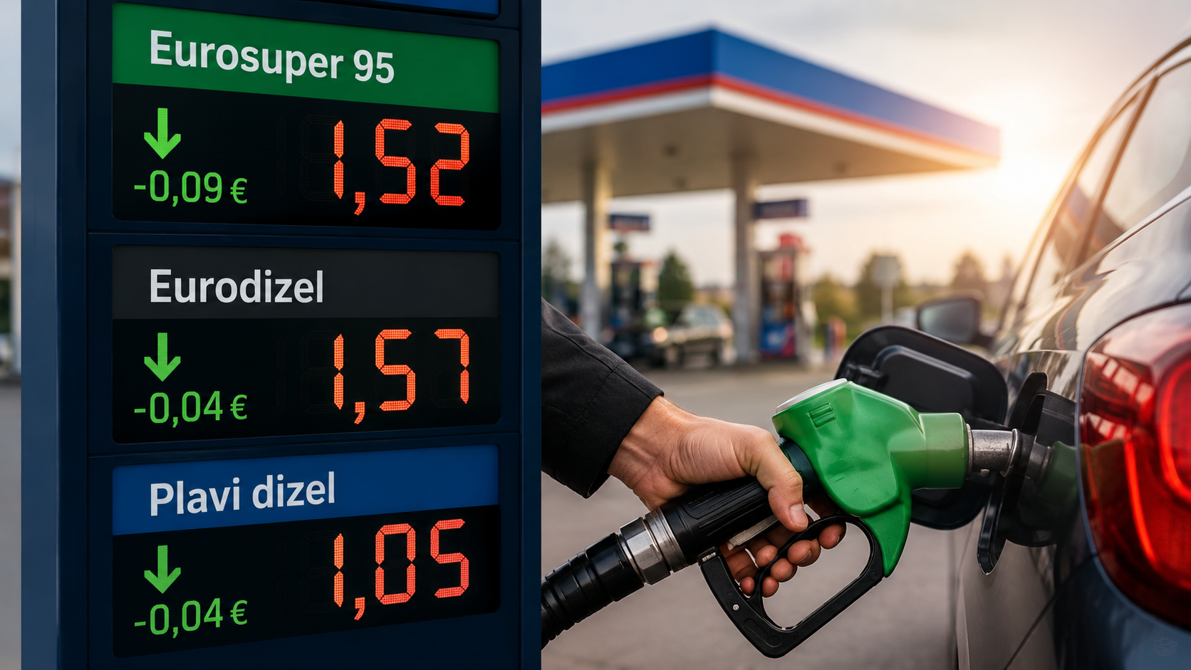 Novo pojeftinjenje goriva: Od utorka niže cijene benzina i dizela na hrvatskim crpkama