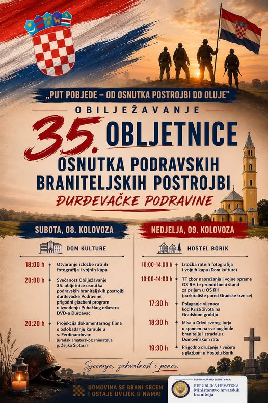 Đurđevac spreman za „Put pobjede – od osnutka postrojbi do Oluje“