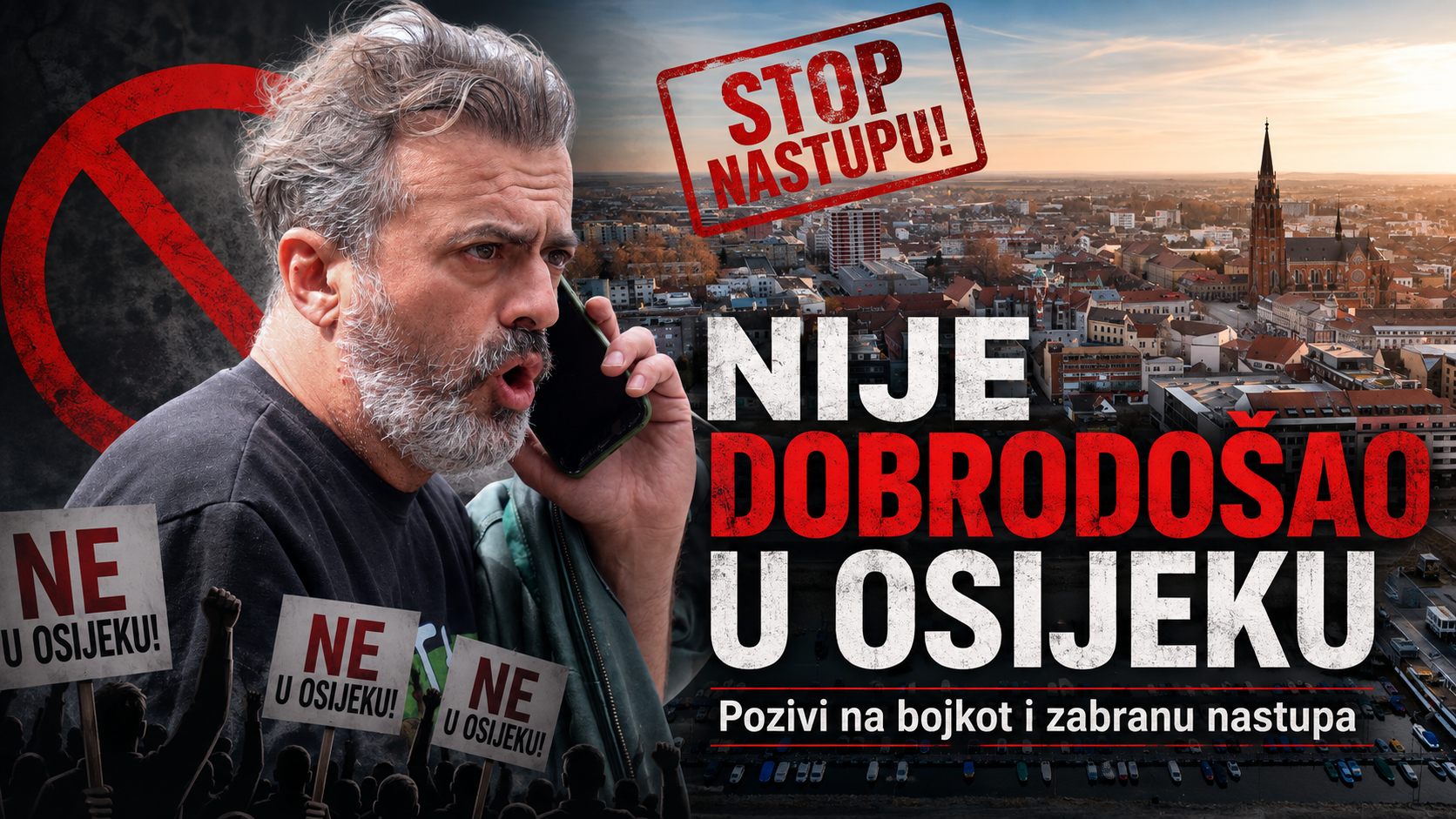 Trifunović ponovno u Hrvatskoj: Najava nastupa u Osijeku izazvala pozive na bojkot