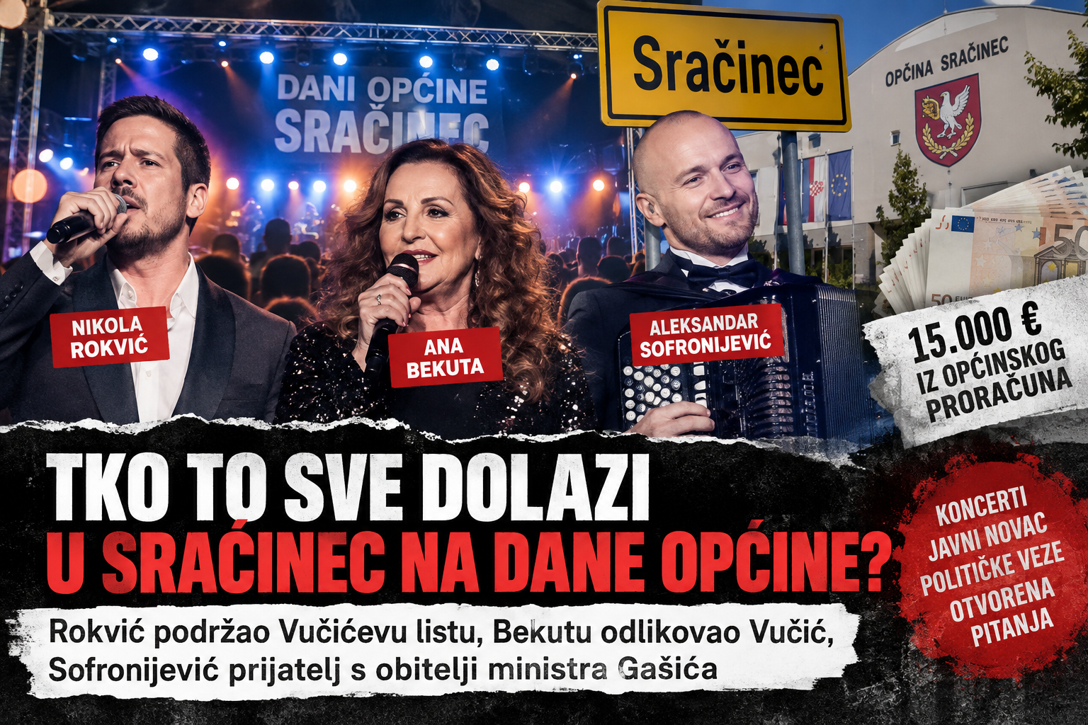 TKO TO SVE DOLAZI U SRAČINEC NA DANE OPĆINE? Rokvić podržao Vučićevu listu, Bekutu odlikovao Vučić, Sofronijević prijatelj s obitelji ministra Gašića