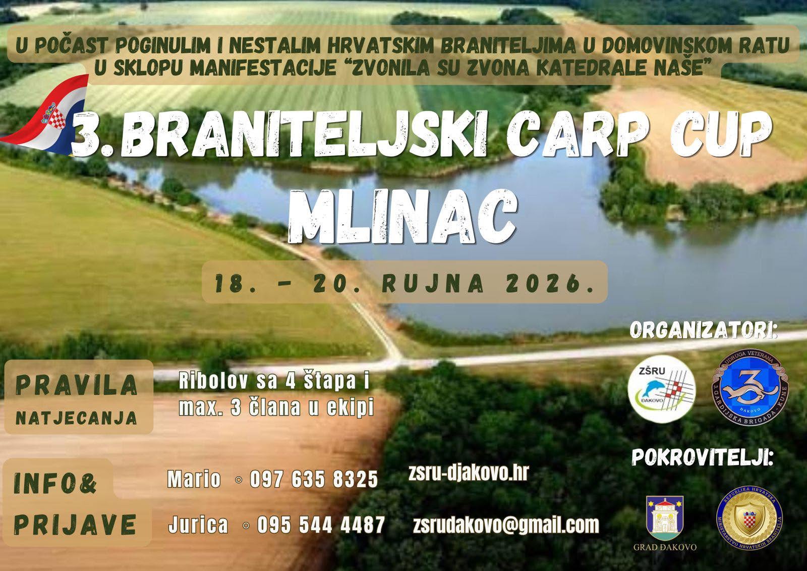Treći Braniteljski Carp Cup „Mlinac“ u čast poginulim i nestalim hrvatskim braniteljima