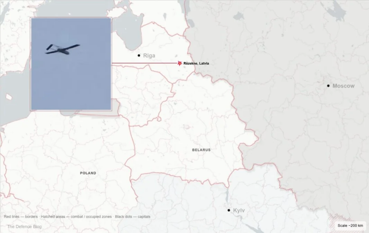 Dva drona iz Rusije srušila se u Latviji, jedan pao na skladište nafte kod Rezeknea