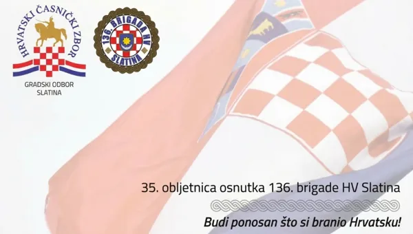 NAJAVA Slatina obilježava 35. obljetnicu 136. brigade HV-a: Sjećanje na poginule i zahvala braniteljima