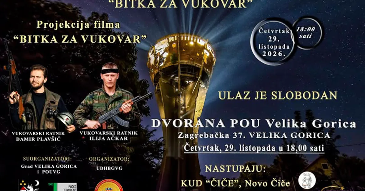 U VELIKOJ GORICI „BITKA ZA VUKOVAR”: svjedočenja vukovarskih ratnika, predstava i projekcija filma
